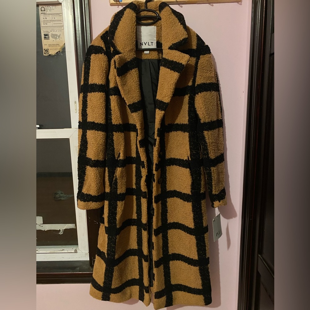 WOMENS NVLT PLAID COAT